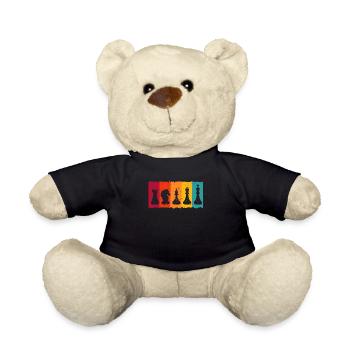 Retro Vintage Schach Spieler Stück Strategisches - Teddy - Schwarz - Vorne