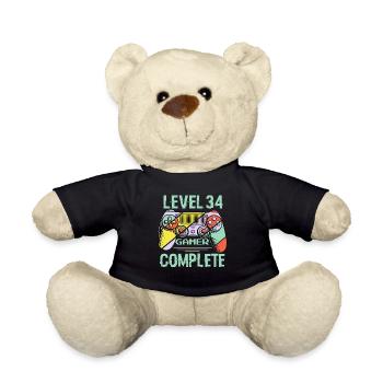 Niveau 34 complète 34 Ans Gamer Level 34 Complete - Nounours - noir - Devant