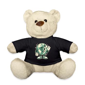 Earth Maskottchen 50er Jahre Retro-Stil - Teddy - Schwarz - Vorne