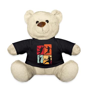 Handball Sport Coach Tournament Ball Vintage Handball - Teddy Bear - black - Front