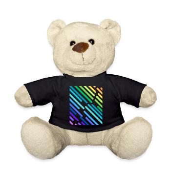 RAINBOW STRIPES - Teddy Bear - black - Front