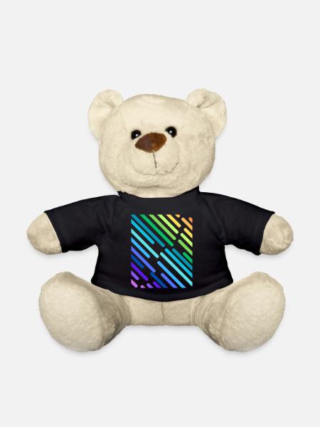 RAINBOW STRIPES - Teddy Bear - black