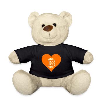 I Love Bitcoin Orange - Teddy - Schwarz - Vorne