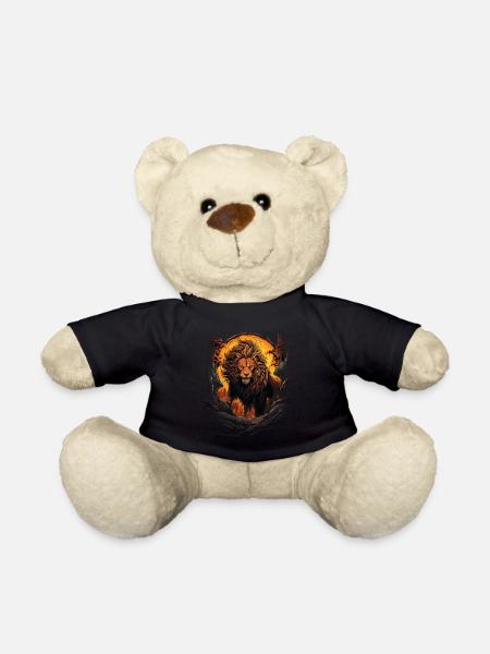 Löwe Löwenkopf Stark Wild Stolz Mutig Königlich - Teddy - Schwarz