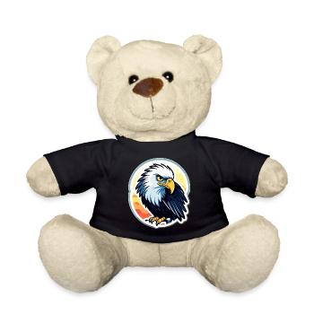 Eagle Bird Drawing - Teddy Bear - black - Front