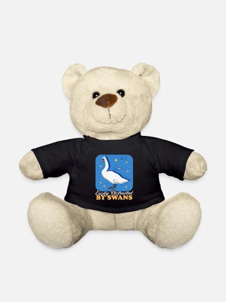 Schwan Schwanenliebhaber Schwäne Geschenk - Teddy - Schwarz