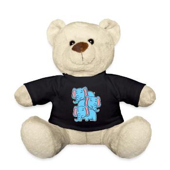 Cute Elephant - Elephant Motif - Teddy Bear - black - Front