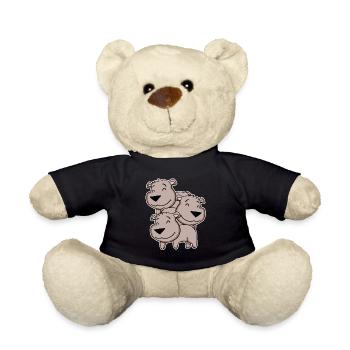 Brown Bear Motif Bear - Teddy Bear - black - Front