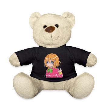 Anime is my Zen Funny Anime Theme - Teddy Bear - black - Front