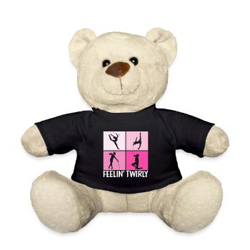 Majorette Gymnastics Majorettes Baton Twirling - Teddy Bear - black - Front