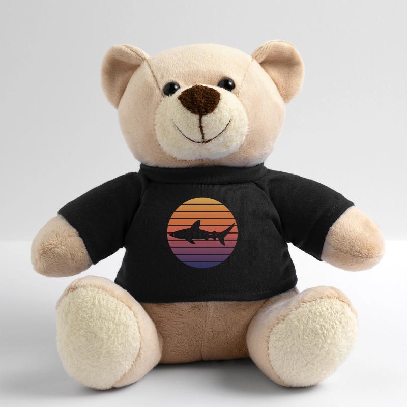 Shark Retro Sunset Surfer Teddy Bear