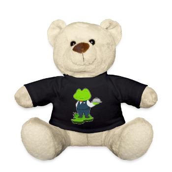 Cuisinier grenouille servant la cuisine de cloches - Nounours - noir - Devant