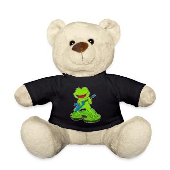 Frosch Musiker Gitarre Musik - Teddy - Schwarz - Vorne