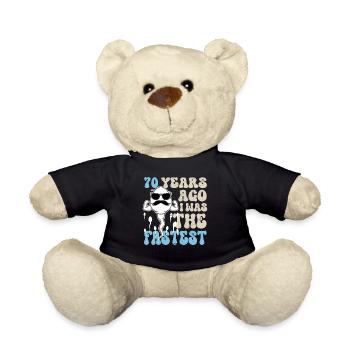 70. Geburtstag Lustige Sprüche - Teddy - Schwarz - Vorne