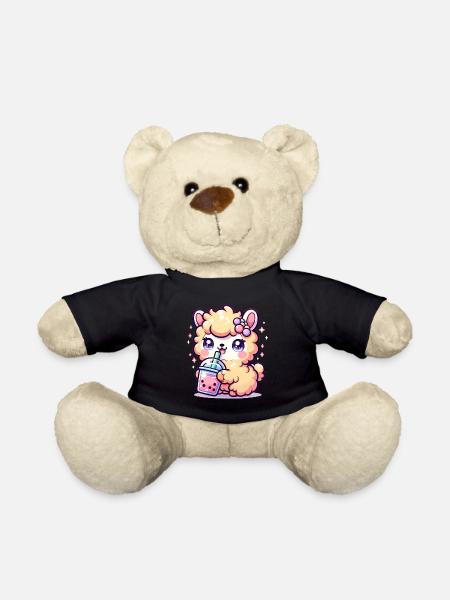 Lama kawaii sirote du thé à bulles Lama mignon thé Boba - Nounours - noir