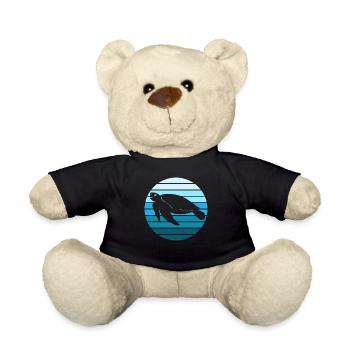 Ozean Ruhe Schildkröte Abendstimmung - Teddy - Schwarz - Vorne