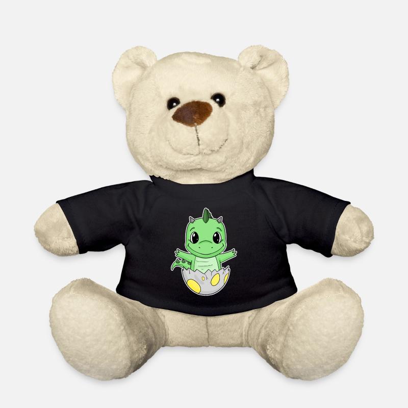 Dinosaurier Ei Dino Baby Motiv - Teddy - Schwarz
