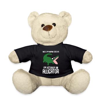 Alligator Alligators Crocodile - Teddy Bear - black - Front
