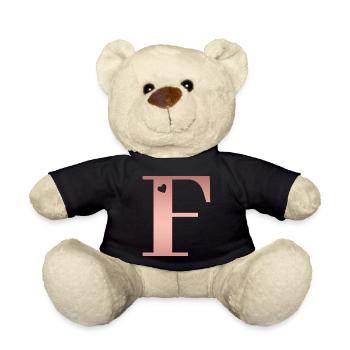 letter F rose gold - Teddy Bear - black - Front