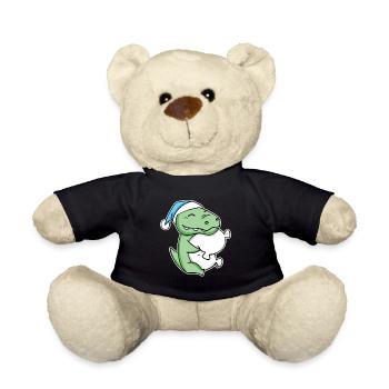 Crocodile with pillow and sleepy cap - Teddy Bear - black - Front