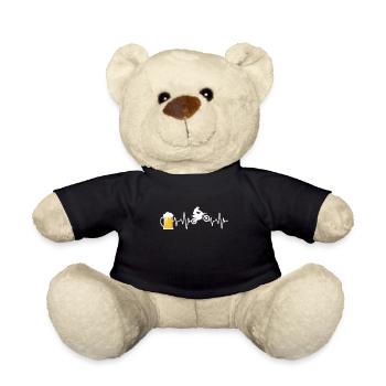 Motocross und Bier Herzschlag - Teddy - Schwarz - Vorne