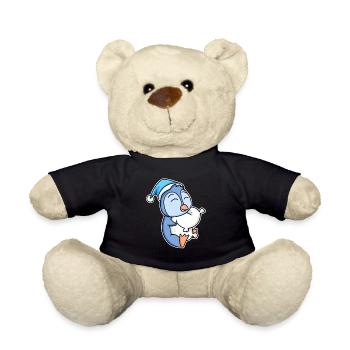 Pingouin avec oreiller et bonnet somnolent - Nounours - noir - Devant