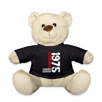 1975 Dezember Limited Edition 48. Geburtstag Deko - Teddy - Schwarz - Vorne