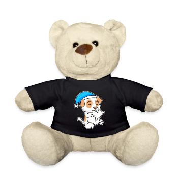 Jack Russell Terrier Sleeping Fatigue Dog - Teddy Bear - black - Front