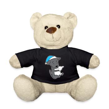 Lévrier Italien Chien De Fatigue Endormie - Nounours - noir - Devant