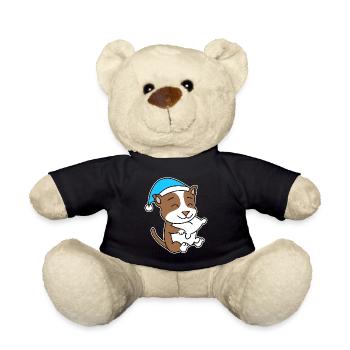 Staffordshire Bull Terrier Sleeping Fatigue Dog - Teddy Bear - black - Front