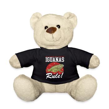 Iguana Reptile Lizard Iguanas Gift - Teddy Bear - black - Front