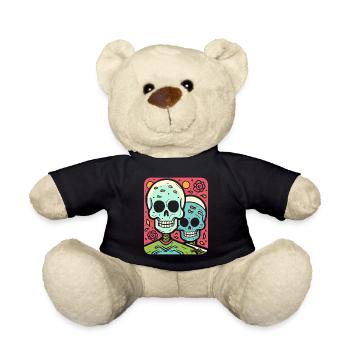 Crânes pop modernes et partenariat contre amour - Nounours - noir - Devant