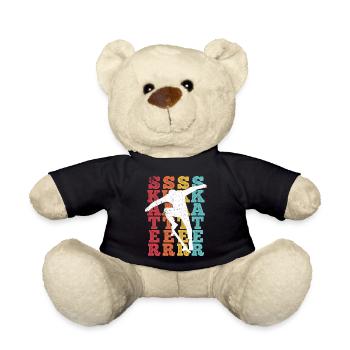 Skateboard Skateboarding Skater Vintage Retro Boar - Nounours - noir - Devant