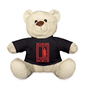 Elevator Inspector Dad Is My Name Fix Elevators - Teddy Bear - black - Front