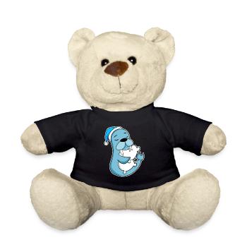 Lion de mer avec oreiller et bonnet somnolent - Nounours - noir - Devant