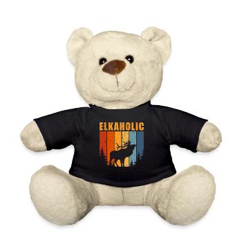 Elk Hunting Elkaholic Hunters - Teddy Bear - black - Front