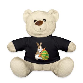 Bunny Easter Coloring - Teddy Bear - black - Front