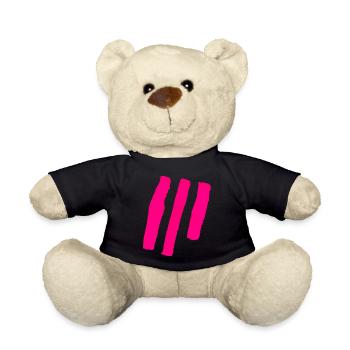 Stripes - Pink - Teddy Bear - black - Front
