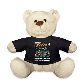 Tiler Profession Saying Worker - Teddy Bear - black - Front