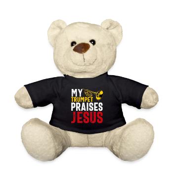 Christlicher Trompeter Musik Anbetungsspaß - Teddy - Schwarz - Vorne