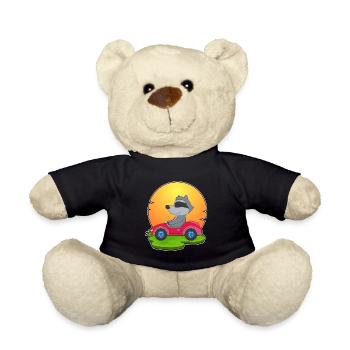 Waschbär Auto - Teddy - Schwarz - Vorne