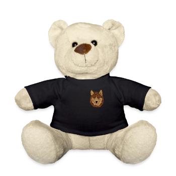Tête de loup Animal Motif imprimé avec loup - Nounours - noir - Devant