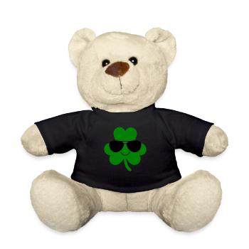St Patricks Day Accessoires Ireland Shamrock Deko - Teddy - Schwarz - Vorne