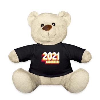 November 2021 2 Years Husband Wife Birthday - Teddy Bear - black - Front