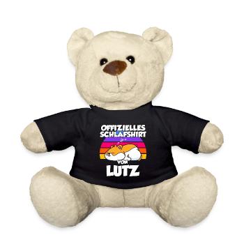 Offizielles Schlafshirt Von Lutz - Teddy - Schwarz - Vorne
