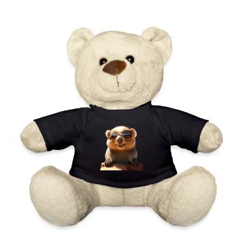 Wombat mit Sonnenbrille Australien Süße Wombats - Teddy - Schwarz - Vorne