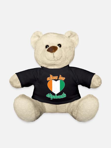 Côte D'ivoire 2024 Maillot Foot Éléphant Drapeau - Nounours - noir