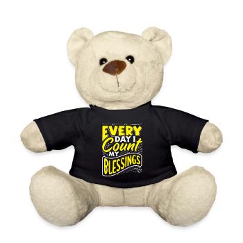 Every Day, I Count My Blessings Positive Message - Teddy - Schwarz - Vorne