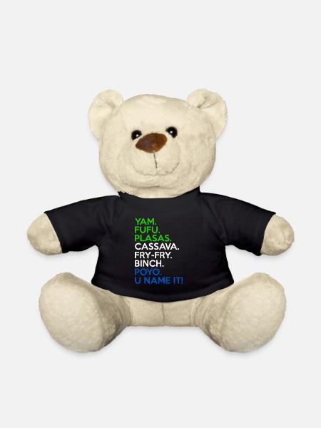 Sierra Leone Flag West African Food Yam Fufu - Teddy Bear - black