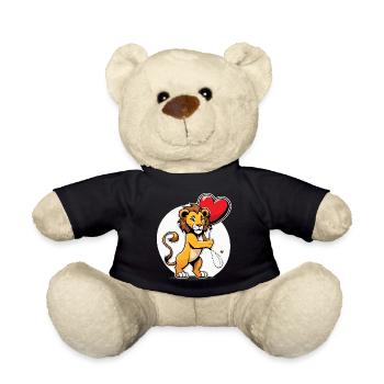 Löwe Herz - Valentinstag - Teddy - Schwarz - Vorne